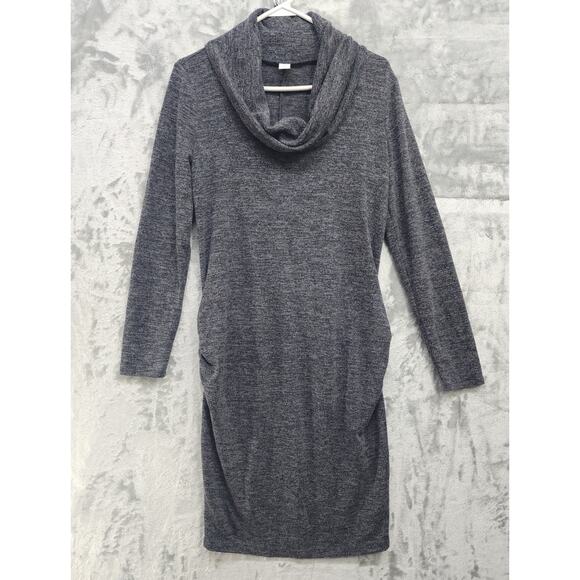 Old Navy Dress Womens M Maternity Heather Gray Long Sleeve Cowl Neck Sweater - Picture 1 of 10